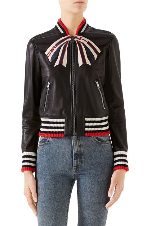 gucci lady jacket|Gucci leather jackets for women.